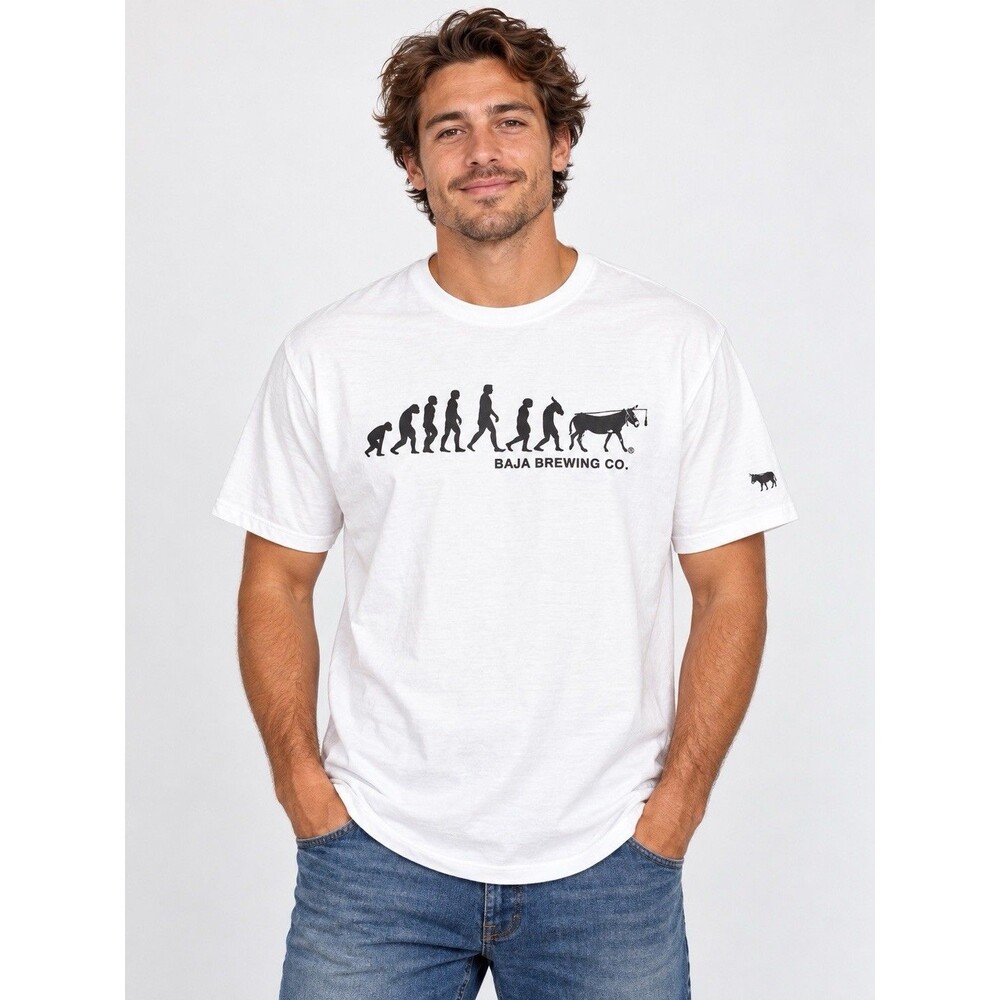 Baja Brewing Co Los Cabos Mexico White Donkey Evolution T-Shirt Unisex Large